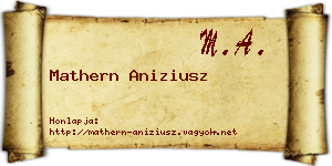 Mathern Aniziusz névjegykártya
